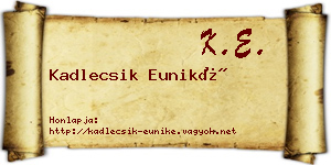 Kadlecsik Euniké névjegykártya
